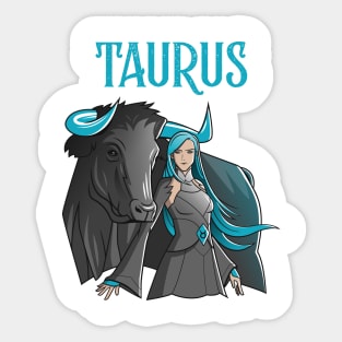 Taurus Zodiac Beautiful Female Sticker